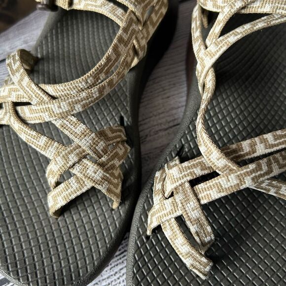 NIB Chaco Z Cloud X2 Kelp Knit tan and white sandals size 6 - Picture 7 of 8